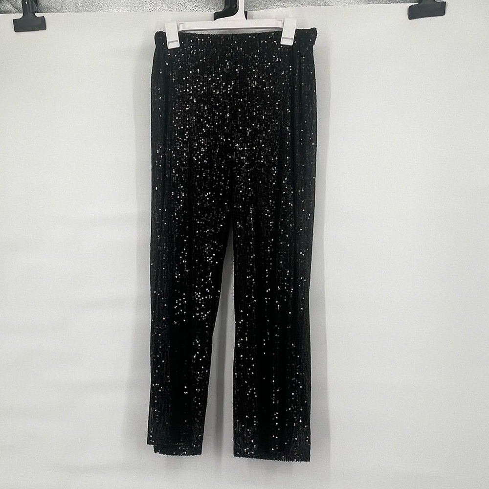 Studio 1886 black sequin wide leg pants